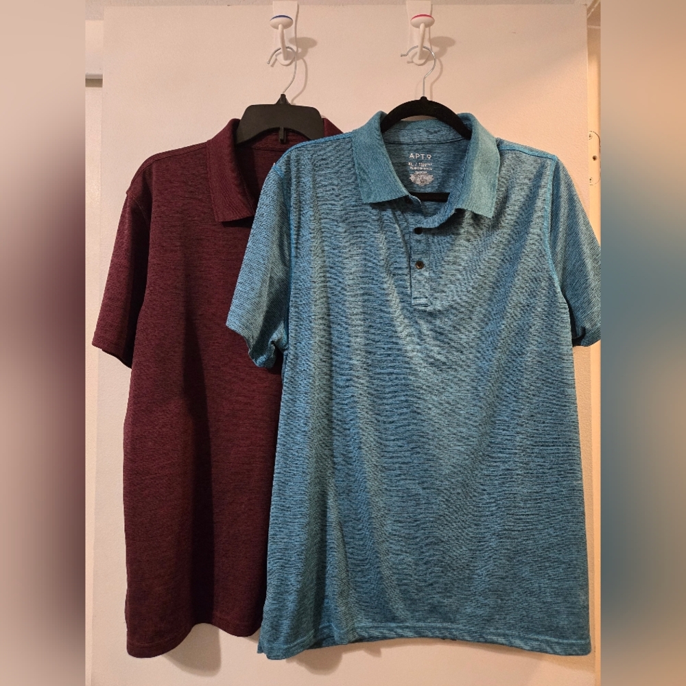 APT. 9 Burgandy And Teal Polo Set Size XL
